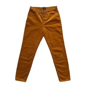 J. Crew Womens corduroy Pants Sz 28 High-Rise Skinny Mustard